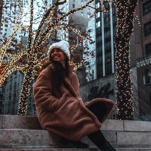 Lulus Light Brown Fuzzy Coat - Size O/S